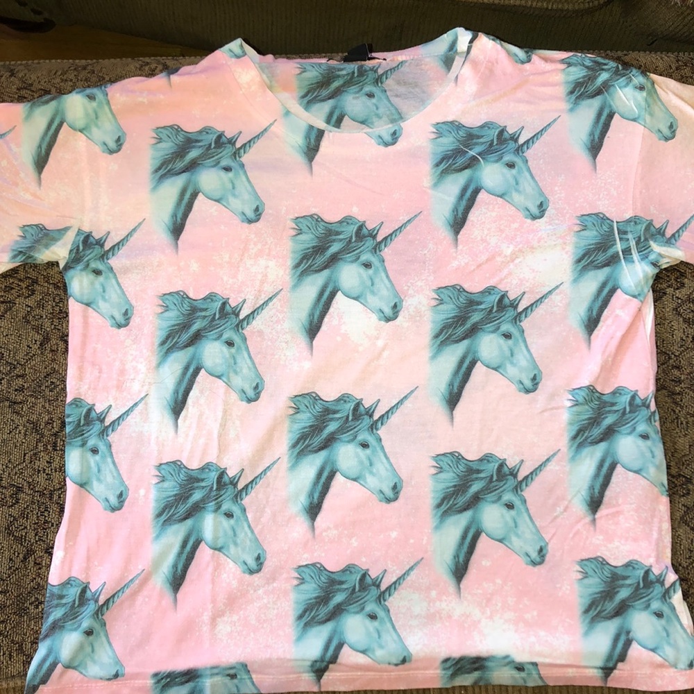 Cute Blue Pink Unicorn T-Shirt